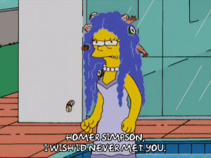 marge simpson,episode 5,woman,mad,season 20,fish,seafood,20x05