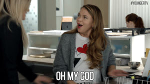 suprised,excited,omg,tv land,oh my god,younger,youngertv,sutton foster,liza miller