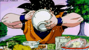 goku,dragon ball z,eating,dbz,food,ryan reynolds,martial arts,apetite,thanks martial arts,eat light before class,eat whatever you want after class