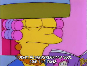 season 3,marge simpson,episode 9,talking,bored,3x09,curlers