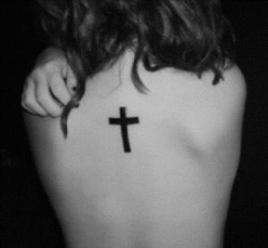 black and white,christ,cross,girls,boys,back,inked
