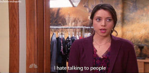 parks and recreation,aubrey plaza,april ludgate,i hate talking to people