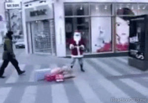 angry,santa,kick,christmas