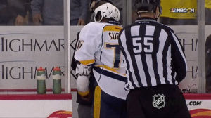 pk subban,angry,hockey,mad,nhl,frustrated,ice hockey,throw,pissed,stanley cup,predators,game 2,stanley cup finals,water bottle,nashville predators,preds,2017 stanley cup finals,subban,penalty box