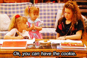 full house,michelle tanner,90s,80s,comedy,tv show,family,cookie,sisters,stephanie tanner,dj tanner,mary kate and ashley,mary kate,mary kate oslen