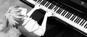 piano,calming,music,anime,black and white
