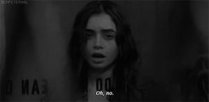 movie,black and white,upset,scared,bw,the mortal instruments,maybe,city of bones