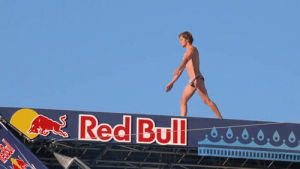 cliff diving,dive,dance,happy,swag,weekend,yay,happy dance,red bull,gifsyouwings