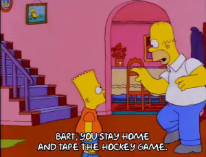 order,homer simpson,bart simpson,marge simpson,episode 1,season 8,hockey,parents,8x01,stay home