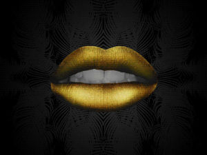 gold,black,lips,gold digger,fierce,kiss,xo