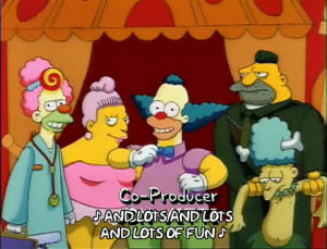 happy,season 3,episode 6,celebrate,krusty the clown,joy,sideshow mel,3x06