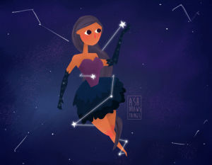 animation,illustration,space,stars,galaxy,witch