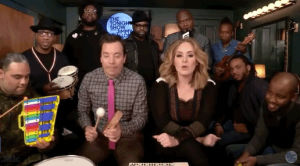 music,jimmy fallon,hello,mic,tonight show,adele,the roots,classroom instruments,its me
