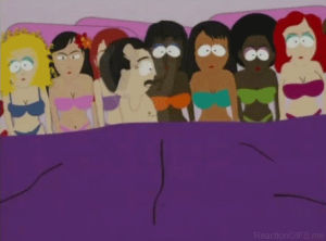 love,south park,girls,boobs,bed