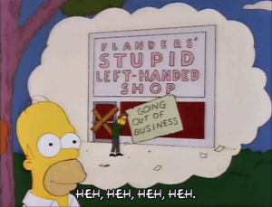 season 3,homer simpson,episode 3,laughing,ned flanders,sign,imagination,3x03,grave