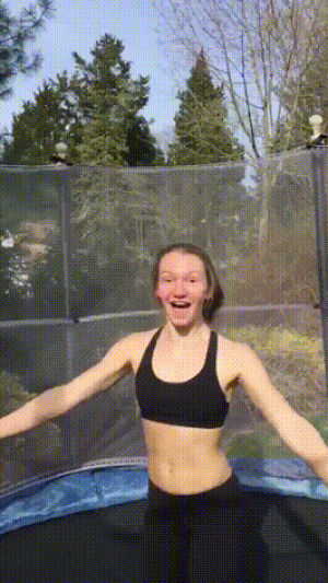 slow mo,backflip,trampoline,girl,amazing,doing