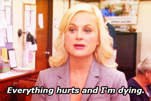 dying,hungover,grumpy,tv,sad,parks and recreation,amy poehler,death,leslie knope