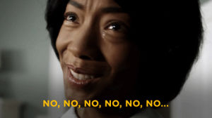 nope,nah,get out,get out movie,hell no,scary,memes,meme,betty gabriel,horror,smile,no,crying,cry,smiling,thriller,no way,maid,jordan peele,the help,funny memes,bad news,uh uh,best