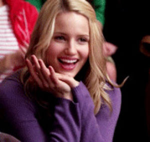 fangirling,dianna agron,quinn fabray,happy,glee