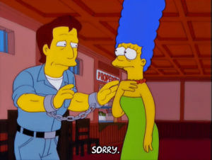 jack crowley,happy,marge simpson,episode 10,excited,season 12,pleased,12x10,handcuffs