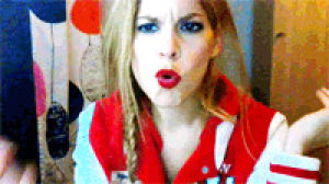 marilyn manson,bad girl,webcam,lol,singing,song,personal,avril lavigne,2013,kiss me,red lips
