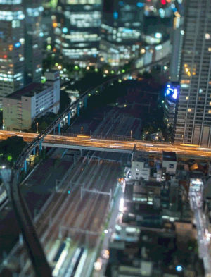 timelapse,city,japan,tokyo,night,city lights,vertical,cars,rail,glow,urban,streets,trains,tilt shift,fd
