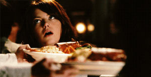 restaurant,movie,food,smile,emma stone,great,easy a,love it