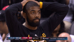 hands on head,kyrie,kyrie irving,cant believe it,disbelief,basketball,nba,shocked,surprise,playoffs,cleveland cavaliers,cavs,nba playoffs,cavaliers,2017 nba playoffs,shock and awe