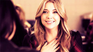 pretty little liars,smile,pll,birthday,ashley benson,lucy hale,aria montgomery,hanna marin,spencer hastings,troian bellisario,shay mitchell,emily fields,hanna marin laughing