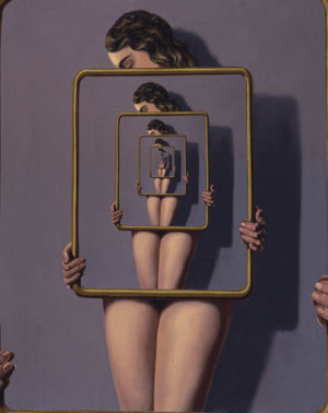 loop,naked,art,mirror,reflection,woman,naked woman,infinite,endless,reflect,picture,painting,image,nude,infinity,konczakowski,hold,send nudes,magritte,mirroring,on hold,speculation,rene magritte,dangerous liaisons