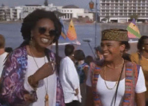 film,vintage,laughing,1993,african american,nia long,black women,whoopi goldberg,black culture,made in america,kente,afrocentric