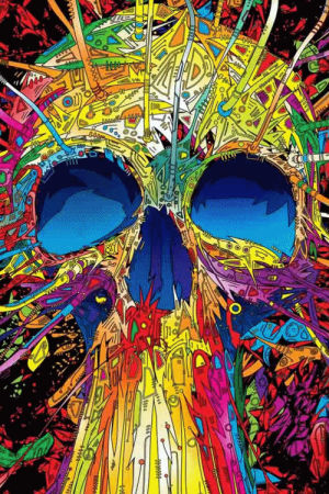 skull,psychedelic