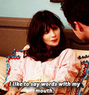 pipelette,jessica day,new girl,mouth,f,zoey deschanel