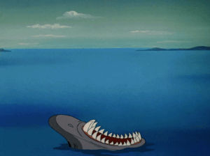 donald duck,bee at the beach,shark week,1950s,animation,disney,vintage,cartoons,shark,umbrella,1950