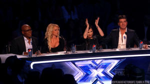 britney spears,demi lovato,applause,cheers,x factor,cheer,simon cowell,claping