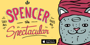 illustration,cool,app,iphone,spencer,neat,spencer the spectacular,fortune telling cat,justinsangel