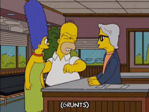 homer simpson,marge simpson,fail,angry,episode 15,season 15,punch,15x15,grunt,passed out