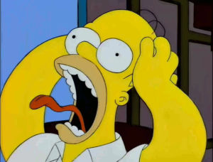 homer simpson,simpsons,homer,brain,oh no,scream,screaming,bart,freaking out,yell,yelling,years