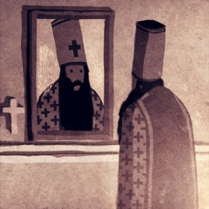 church,priest,orthodox,mirror,beard,burining,doesnt care