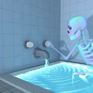 skeleton,faucet,bath,bathtub,water