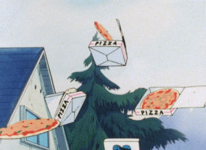 food,sky,blue,anime,pizza,flying,airmail