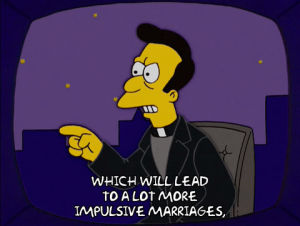 reverend lovejoy,homer simpson,episode 10,angry,mad,upset,season 16,16x10