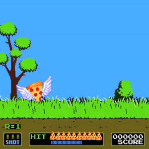 pizza,dog,video games,nintendo,duck hunt
