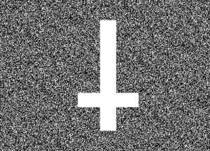 cross,upside down cross,black and white
