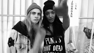 black and white,cara delevingne,finger guns,jourdan dunn,shots fired