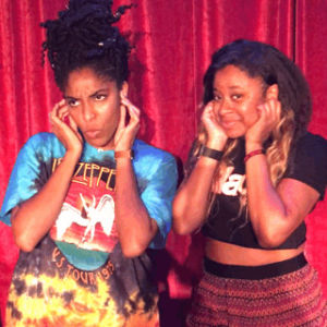 jessica williams,listening,podcast,headphones,2 dope queens,phoebe robinson,earbuds,listening to music,two dope queens,listen to music,listen to