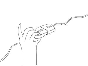 unplug,black and white,illustration