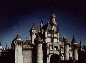 disneyland,theme park,cinderella castle,movies,disney,night,castle,sleeping beautys castle,lighted castle,castle lit up