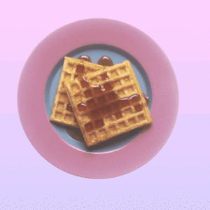 waffle,kawaii,pastel,breakfast,waffles,shaking food,food drink