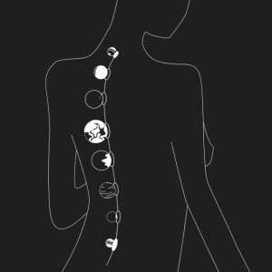 lifelongfiction,planets,animation,loop,woman,dark,after,planetarium,black and white